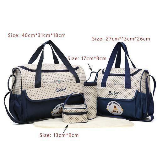 5PCS Diaper Bag Tote Set  Baby Bags For Mom Travel Handbag For Babies Nursing Mummy Maternity Nappy Bag Insulated Bag