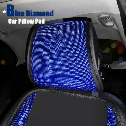 Crystal Blue Diamond Car Seat Cushion Mat Headrest Pads Fit For Women Ladies Girl Gift Auto Interior Accessorie-Car waist pillow_purplish red
