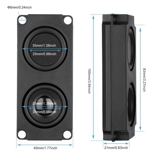 1 Pair 8  Audio Sound Speaker 5W TV Pc Computer Passi