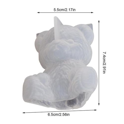 3d Teddybear Smiling Mold Silicone Mold Candle Bear Cake Decoration Chocolate Baking Cake Aromatic Candle Drip Mold