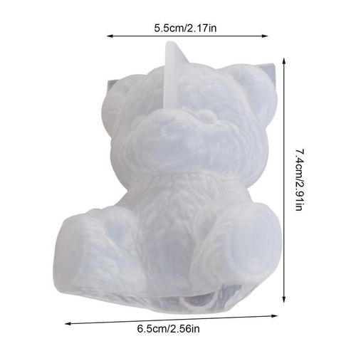 3d Teddybear Smiling Mold Silicone Mold Candle Bear Cake Decoration Chocolate Baking Cake Aromatic Candle Drip Mold