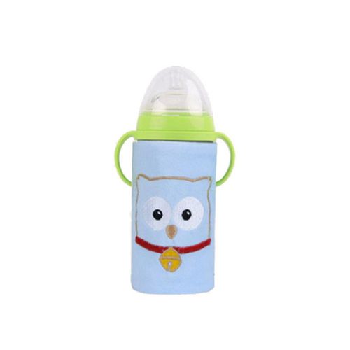 USB Baby Bottle Warmer Portable Travel Milk Warmer Infant Feeding Bottle Heated Cover Thermostat New,Blue Print NO5116