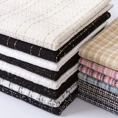 Woolen Tweed Fabric Elegant Plaid Diy Handmade Clothes Lady All- Korean Style Lurex Autumn Winter Vintage