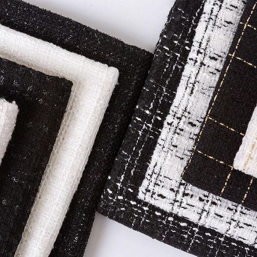 Woolen Tweed Fabric Elegant Plaid Diy Handmade Clothes Lady All- Korean Style Lurex Autumn Winter Vintage