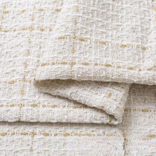 Woolen Tweed Fabric Elegant Plaid Diy Handmade Clothes Lady All- Korean Style Lurex Autumn Winter Vintage