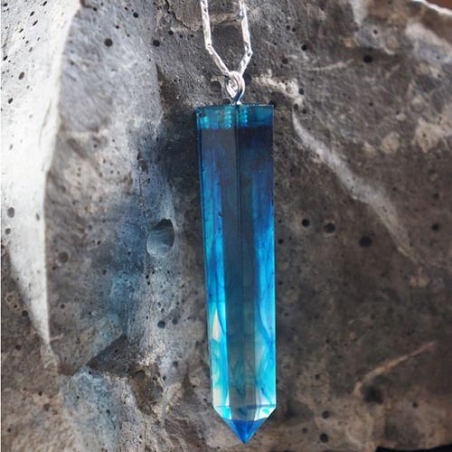 Crystal Shape Pendant Charms Silicone Mold Resin Craft Jewelry Mould