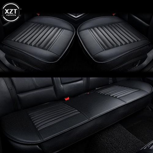 NEW Front Car Seat Cover PU Cars Seat Cushion Automobiles Seat Protector Car Chair Pad Mat Auto Anti Slip Mat-2-Half pack_BLACK BROWN