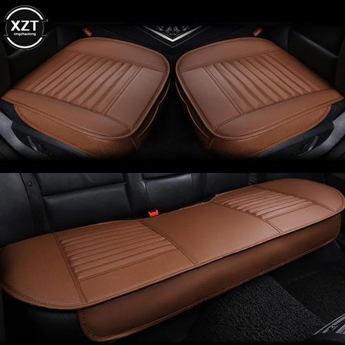 NEW Front Car Seat Cover PU Cars Seat Cushion Automobiles Seat Protector Car Chair Pad Mat Auto Anti Slip Mat-2-Half pack_BLACK BROWN