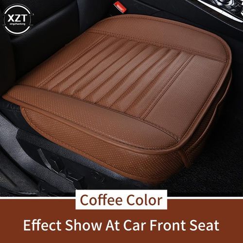 NEW Front Car Seat Cover PU Cars Seat Cushion Automobiles Seat Protector Car Chair Pad Mat Auto Anti Slip Mat-2-Half pack_BLACK BROWN