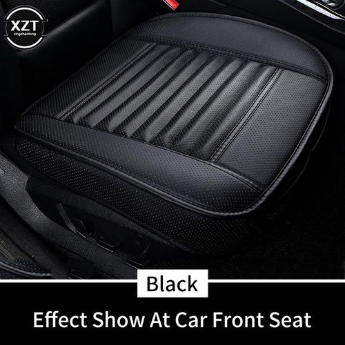 NEW Front Car Seat Cover PU Cars Seat Cushion Automobiles Seat Protector Car Chair Pad Mat Auto Anti Slip Mat-2-Half pack_BLACK BROWN