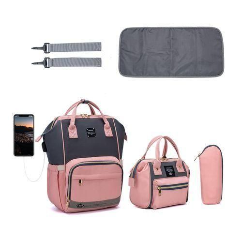 LEQUEEN 5pcs Baby Diaper Bag Multifunctional Maternity Baby Bag Kit Mommy Backpack Waterproof Baby Changing Bag For Stroller