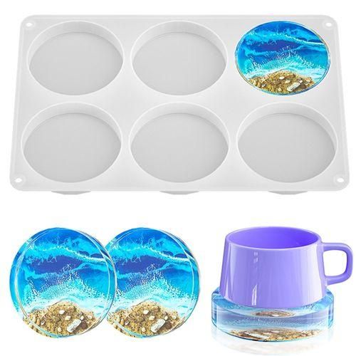 Casting Materials Mold Round Flower Bouquet Silicone Coaster for Diy White