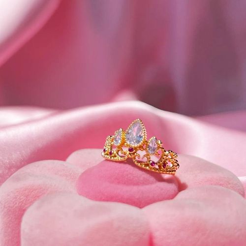 Anillos De Corona De Rapunzel Para Mujer Anillo De Princesa Para Mujer Accesorios De Joyería Geek De Boda Anillos Ajustables Chapados En Oro Regalo Para Ella
