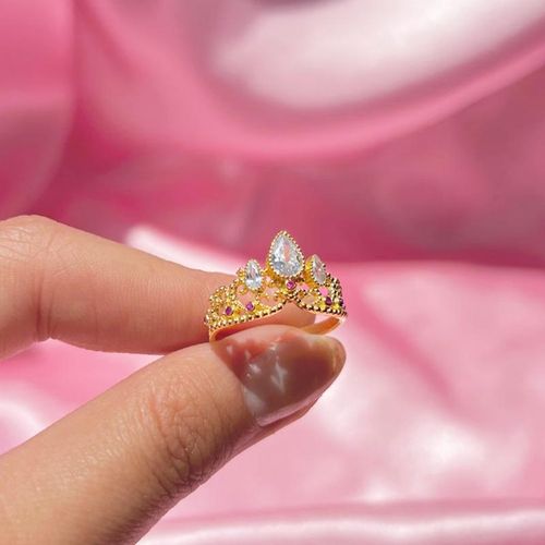 Anillos De Corona De Rapunzel Para Mujer Anillo De Princesa Para Mujer Accesorios De Joyería Geek De Boda Anillos Ajustables Chapados En Oro Regalo Para Ella