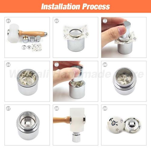 20l-60l Bread Shape Fabric Covered Button Mold Press Die Convenient Mould Tool Assembly For Button Fabric Accessories Diy
