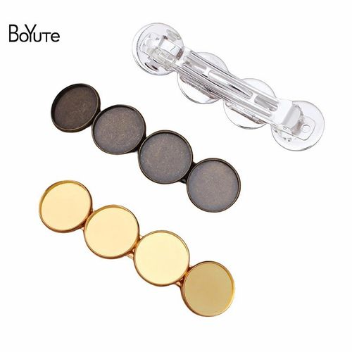 Boyute 10 Pieces/lot 86*22mm Metal Hair Clip With 20mm Cabochon Base Tray Diy Hair Clip Blanks