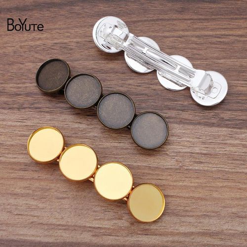 Boyute 10 Pieces/lot 86*22mm Metal Hair Clip With 20mm Cabochon Base Tray Diy Hair Clip Blanks