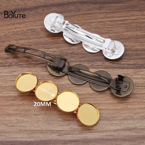 Boyute 10 Pieces/lot 86*22mm Metal Hair Clip With 20mm Cabochon Base Tray Diy Hair Clip Blanks