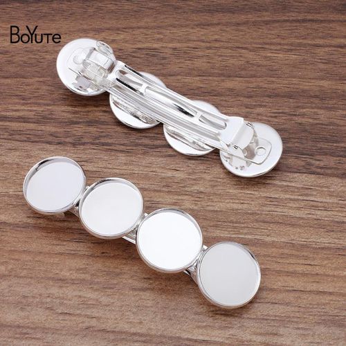 Boyute 10 Pieces/lot 86*22mm Metal Hair Clip With 20mm Cabochon Base Tray Diy Hair Clip Blanks