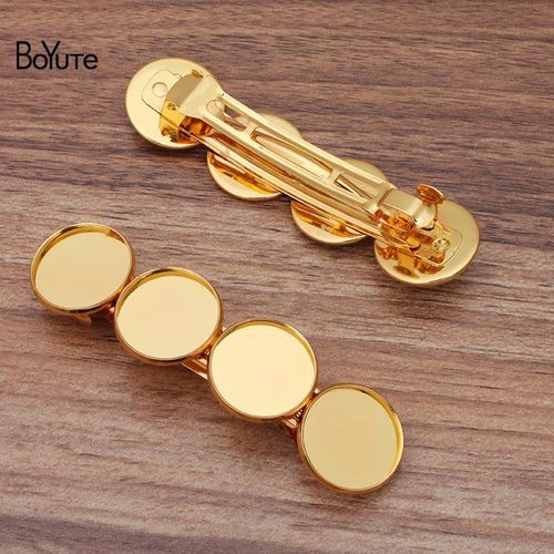 Boyute 10 Pieces/lot 86*22mm Metal Hair Clip With 20mm Cabochon Base Tray Diy Hair Clip Blanks