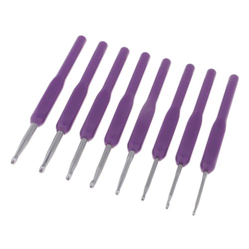 8Pcs Aluminum Crochet Hooks 2.5mm 3mm 3.5mm 4mm 4.5mm 5mm