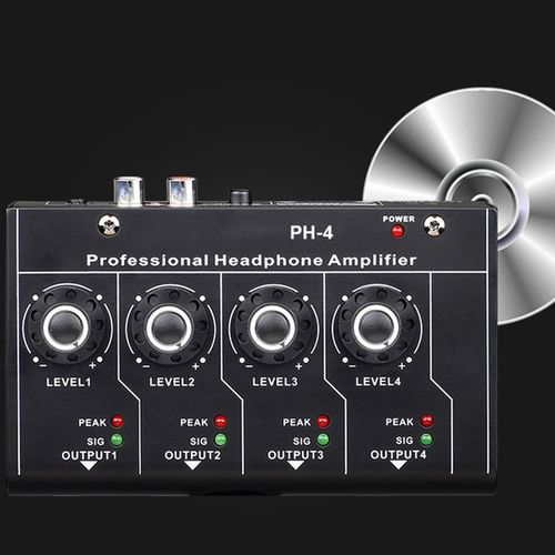 Headphone Amplifier PH-4 3.5mm Stereo Input 4 Channels For Sound Mixer