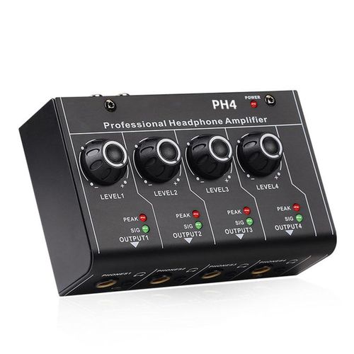 Headphone Amplifier PH-4 3.5mm Stereo Input 4 Channels For Sound Mixer