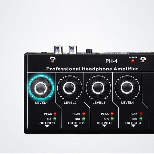 Headphone Amplifier PH-4 3.5mm Stereo Input 4 Channels For Sound Mixer