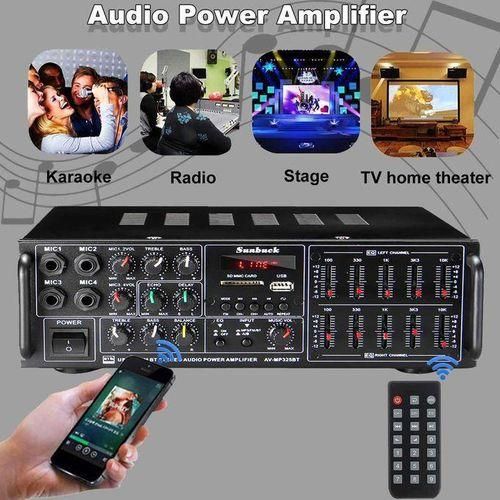 110220V 8000W USB SD AMP FM DVD AUX With Remote Control Support 4 Way Microphone Input Bluetooth Amplifier Audio Stereo Digital