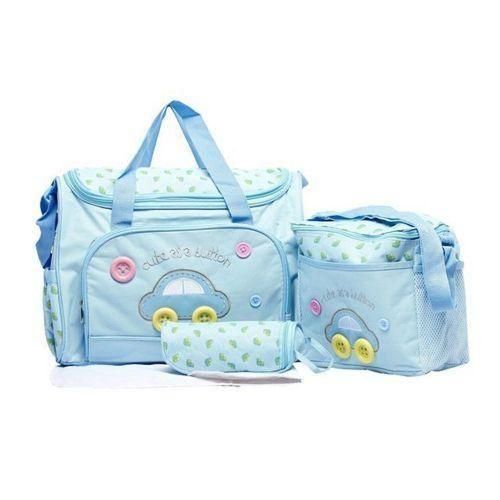 4 Piece Cute Diaper Bag Set Lightweight Small Diaper Bag Tote Travel Mom Dad Diaper Bag Essentials Mommy Bag for Hospital with Bottle Bag Urine Pad