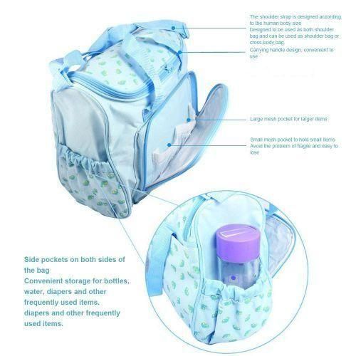 4 Piece Cute Diaper Bag Set Lightweight Small Diaper Bag Tote Travel Mom Dad Diaper Bag Essentials Mommy Bag for Hospital with Bottle Bag Urine Pad