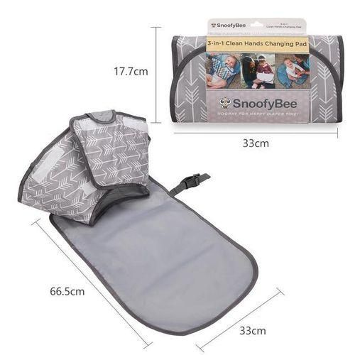 Portable Clean Hands Changing Pad. 3in1 Diaper Clutch, Changing Station, and DiaperTime with Redirection Barrier for