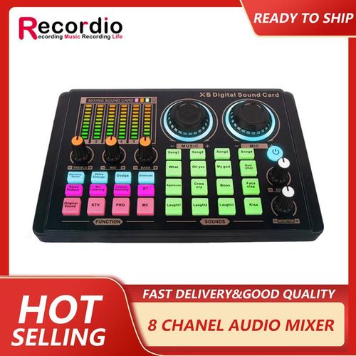 GAX-X5S Recording Studio Sound Cards Live Stream SoundCard Live Broadcast Audio Mixer Wireless USB Sound Cards