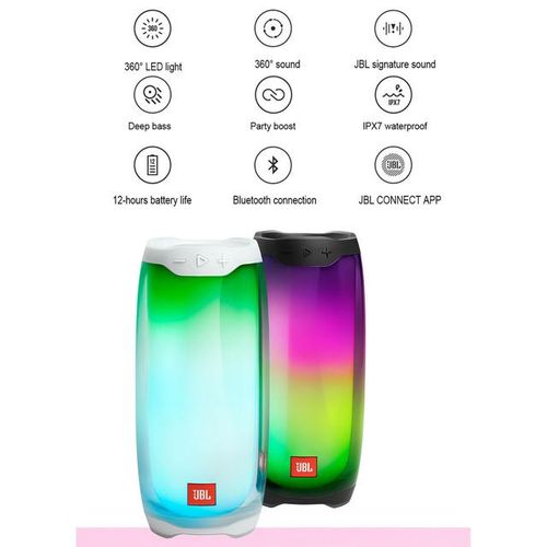 Jbl Pulse 4 Bluetooth Speaker With Led Light Subwoofer Speaker Ipx7 Waterproof Soundbar Outdoor Hifi Sound Deep Bass Jbl Speaker