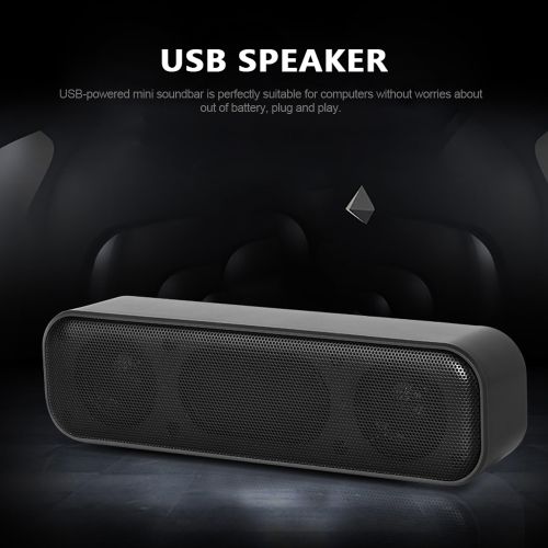 USB Powered Soundbar Desktop Speaker Wired Computer Sound