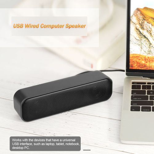 USB Powered Soundbar Desktop Speaker Wired Computer Sound
