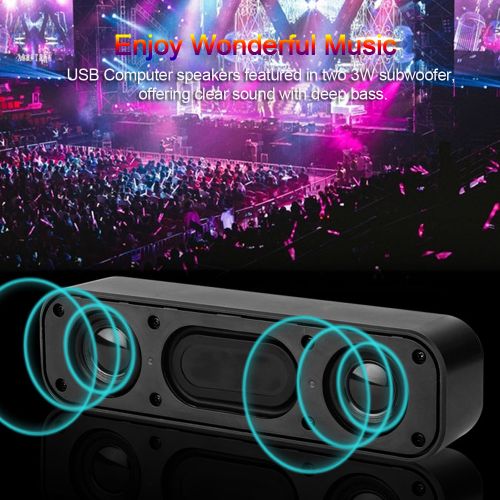 USB Powered Soundbar Desktop Speaker Wired Computer Sound