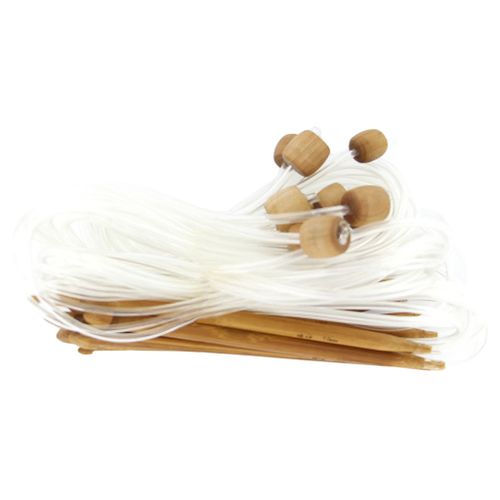 12Size Flexible Afghan / Tunisian Carbonized Bamboo Crochet Hook 3