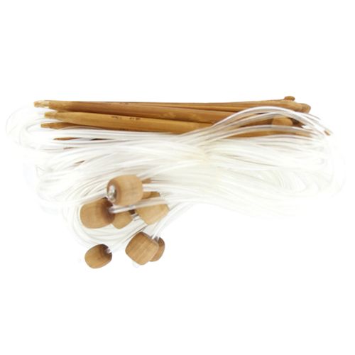 12Size Flexible Afghan / Tunisian Carbonized Bamboo Crochet Hook 3