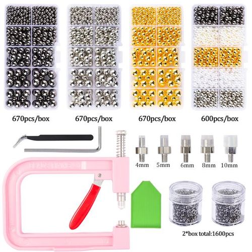 Hand Press Pearl Setting Machine / Beads Rivet Fixing Machine Supporting Beads Diy Craft For Clothes Jacket Bracelet Bag