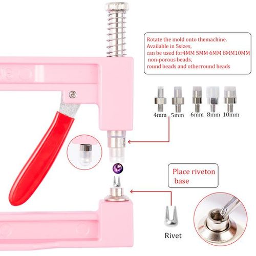 Hand Press Pearl Setting Machine / Beads Rivet Fixing Machine Supporting Beads Diy Craft For Clothes Jacket Bracelet Bag