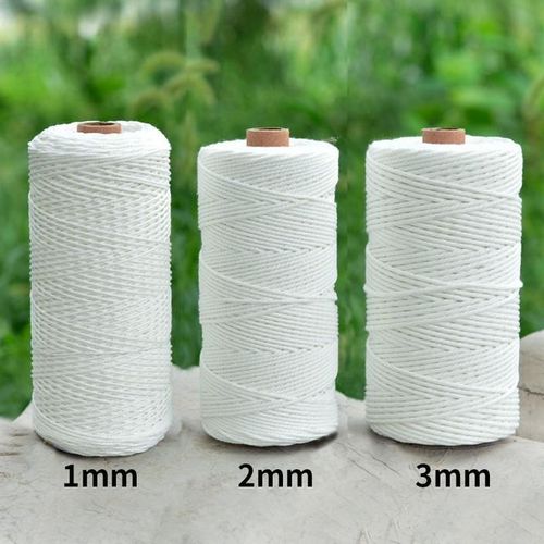 1mm 2mm 3mm Macrame Cord Twisted Cotton Rope White Beige Handmake String Diy Home Decorative Accessoreis