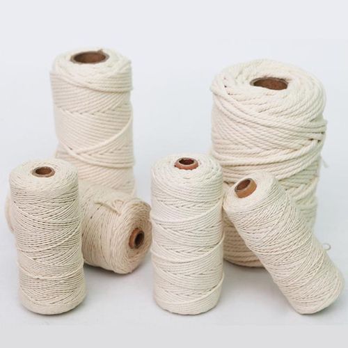 1mm 2mm 3mm Macrame Cord Twisted Cotton Rope White Beige Handmake String Diy Home Decorative Accessoreis