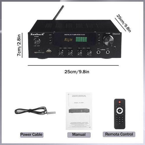 2000W Home Theater Amplifiers HiFi Bluetooth Power Amplifier Stereo Audio Karaoke FM Receiver USB SD With Remote Control