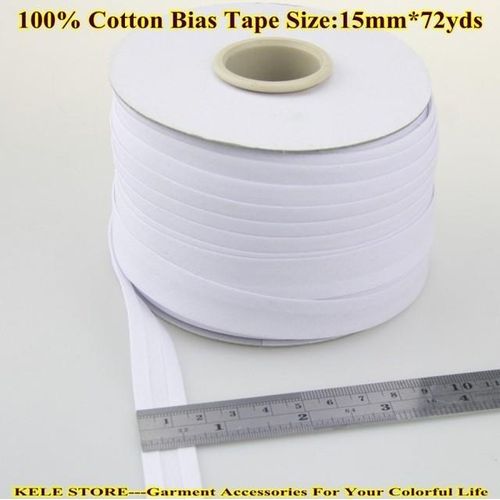 --Cotton Bias Tape Size: 15mm72yds White For Diy Making Garment Accessories Tailors Material For Home Textile