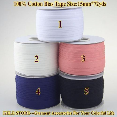 --Cotton Bias Tape Size: 15mm72yds White For Diy Making Garment Accessories Tailors Material For Home Textile