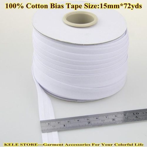 --Cotton Bias Tape Size: 15mm72yds White For Diy Making Garment Accessories Tailors Material For Home Textile