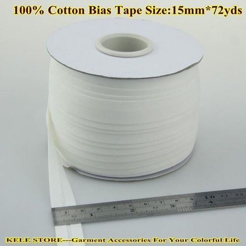 --Cotton Bias Tape Size: 15mm72yds White For Diy Making Garment Accessories Tailors Material For Home Textile