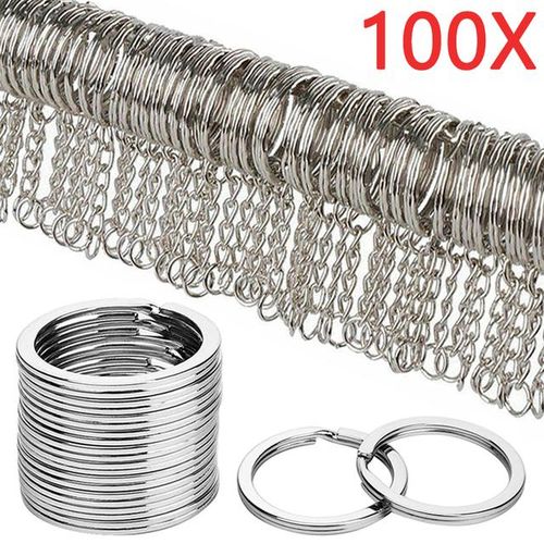 Metal Keyring Stainless Steel Anti-rust Keychains Key Pendant Chains Key Holder Keychain Split Rings 30mm/25mm/20mm-100pcs 25mm style2_Pink