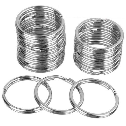 Metal Keyring Stainless Steel Anti-rust Keychains Key Pendant Chains Key Holder Keychain Split Rings 30mm/25mm/20mm-100pcs 25mm style2_Pink